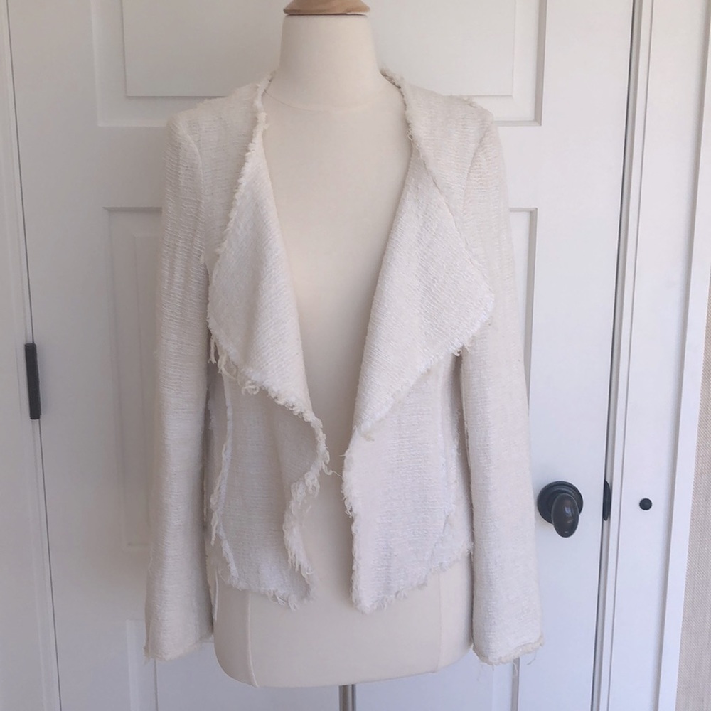 10 Crosby Derek Lam White Distressed Jacket 8 - Picture 1 of 11